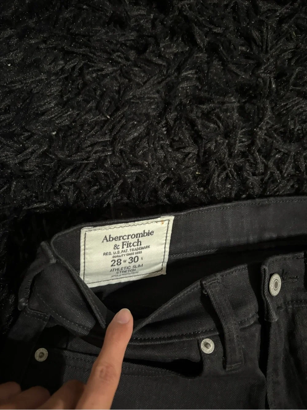 Abercrombie & Fitch Athletic Slim Stretch Straight Black Jeans